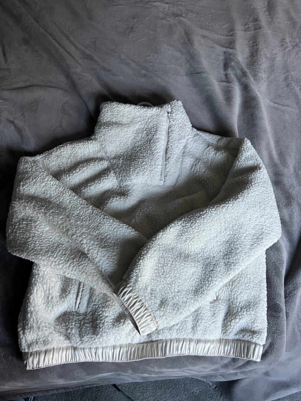 Athleta Cream Sherpa Fleece Pullover